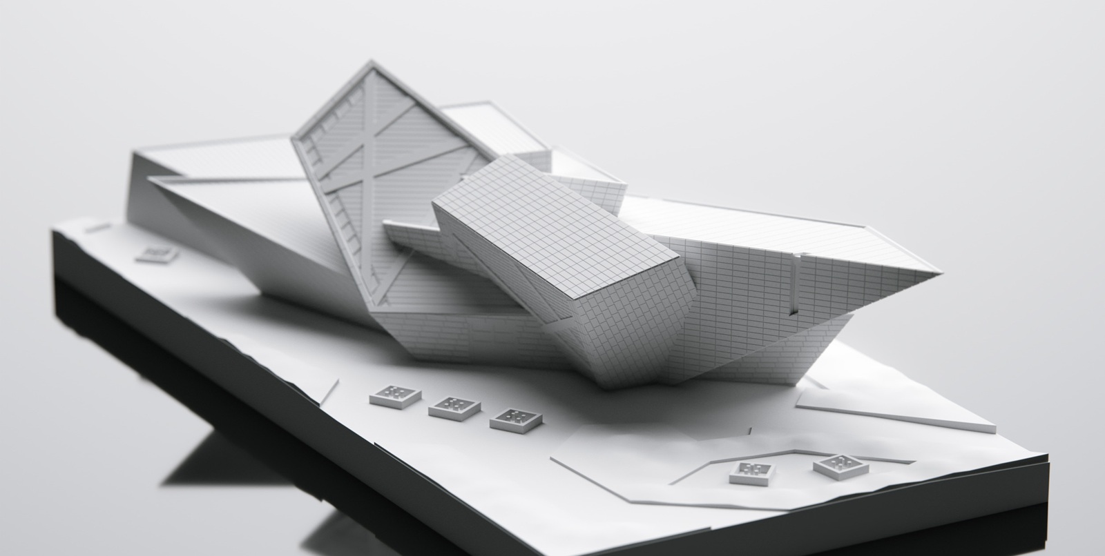 Futuristic house maket - conceptual architecture idea. 3d render