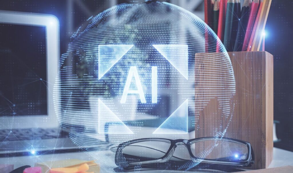 the essence of artificial intelligence shines brightly, represented by a glowing orb AI accounting security