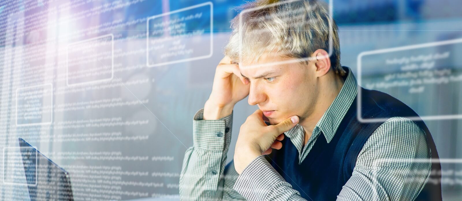 young businessman under stress