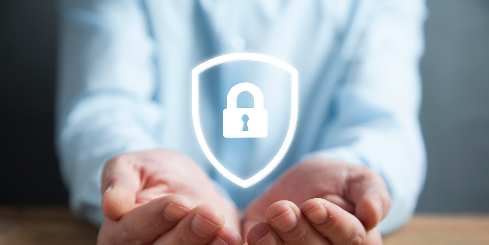 business man hand digital padlock in screen