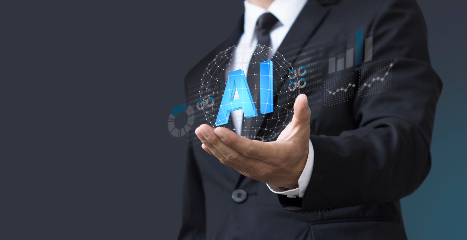 businessman hand working with new modern computer and business strategy as concept