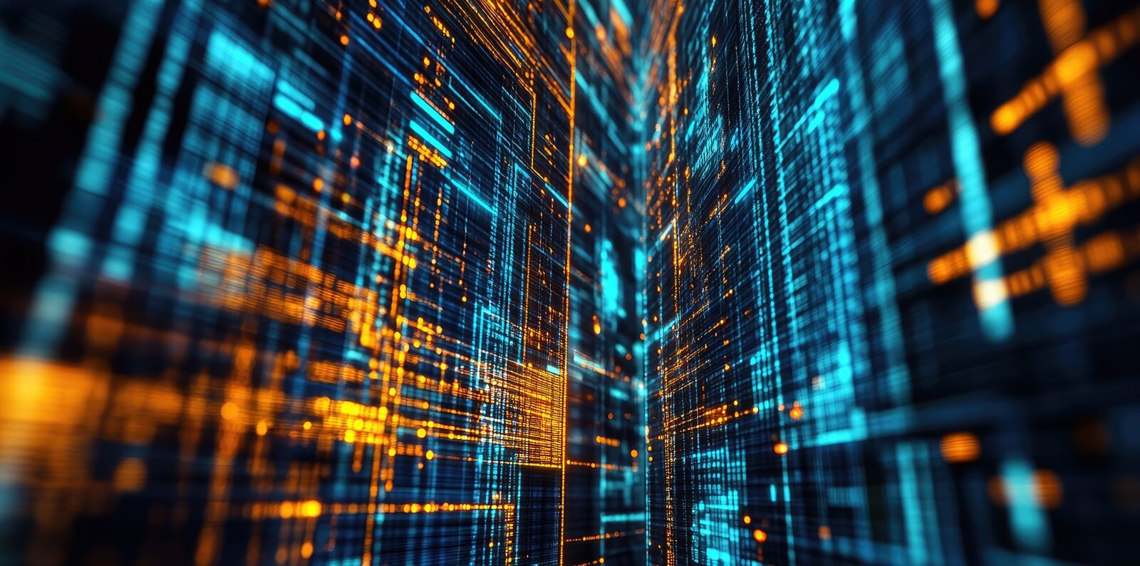 digital interface with machine learning algorithms, illustrating big data