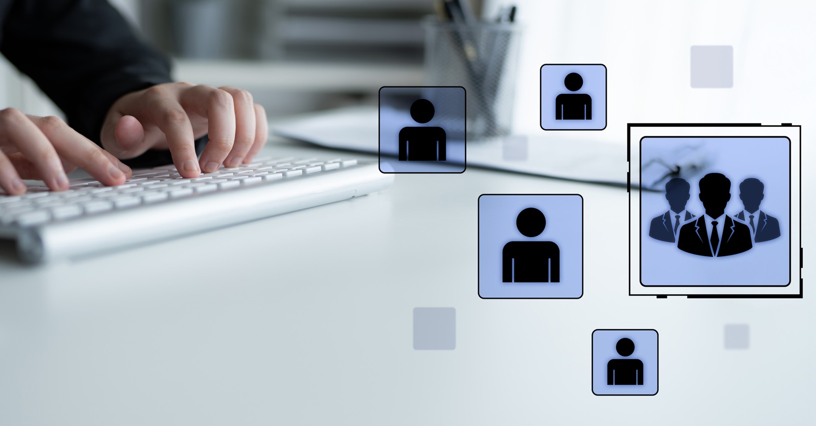 Corporate team management and organizational structure for business. Fermion