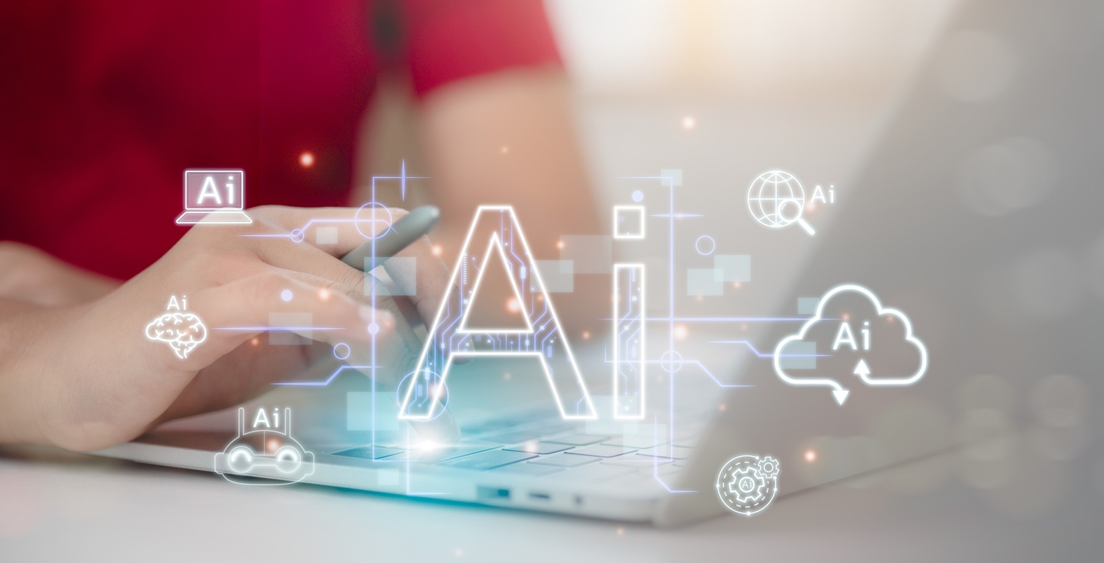 people using technology AI for working tools