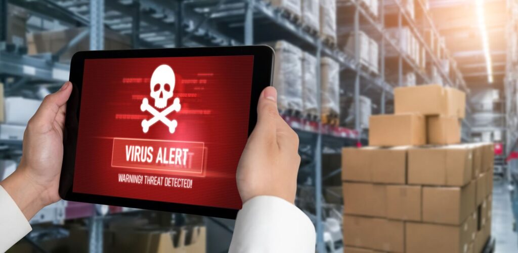 virus warning alert on computer screen detected modish cyber threat