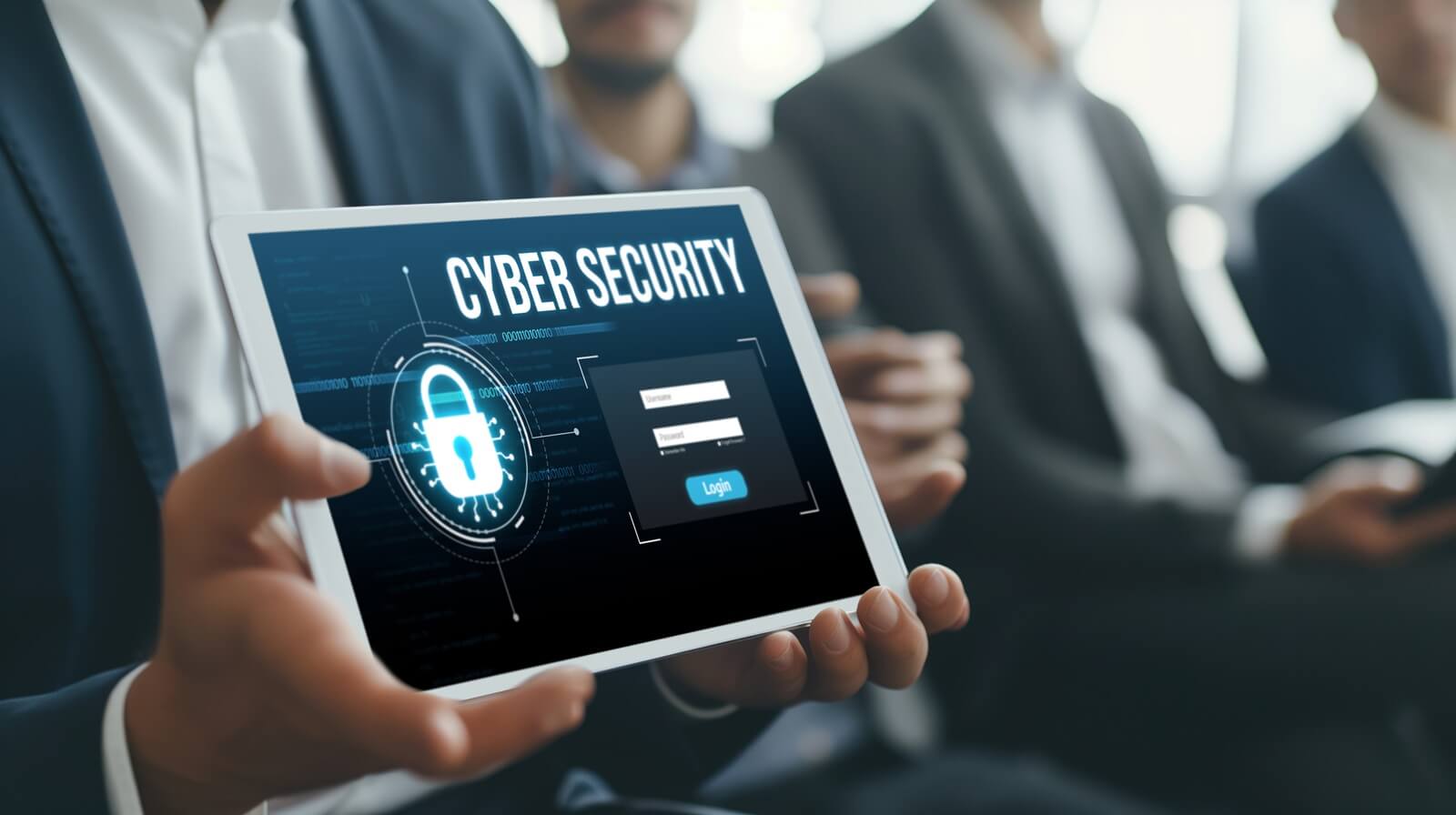 cyber security system on computer screen protect private information brisk from hacker and cyber attack