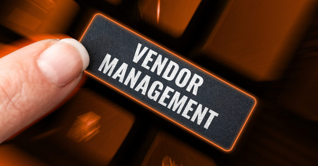 sign displaying vendor management