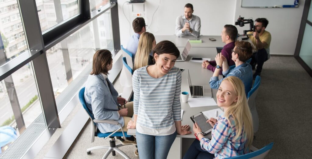 vibrant brainstorming session unfolds in a modern office space, where creative minds gather to share ideas and collaborate on exciting projects