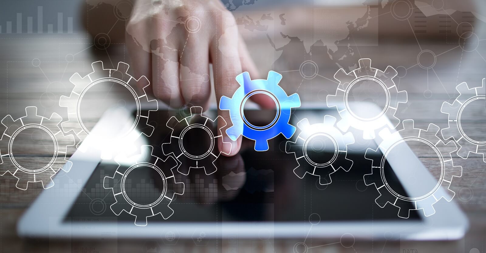 world where technology and innovation intersect, a hand reaches out to interact with a digital interface