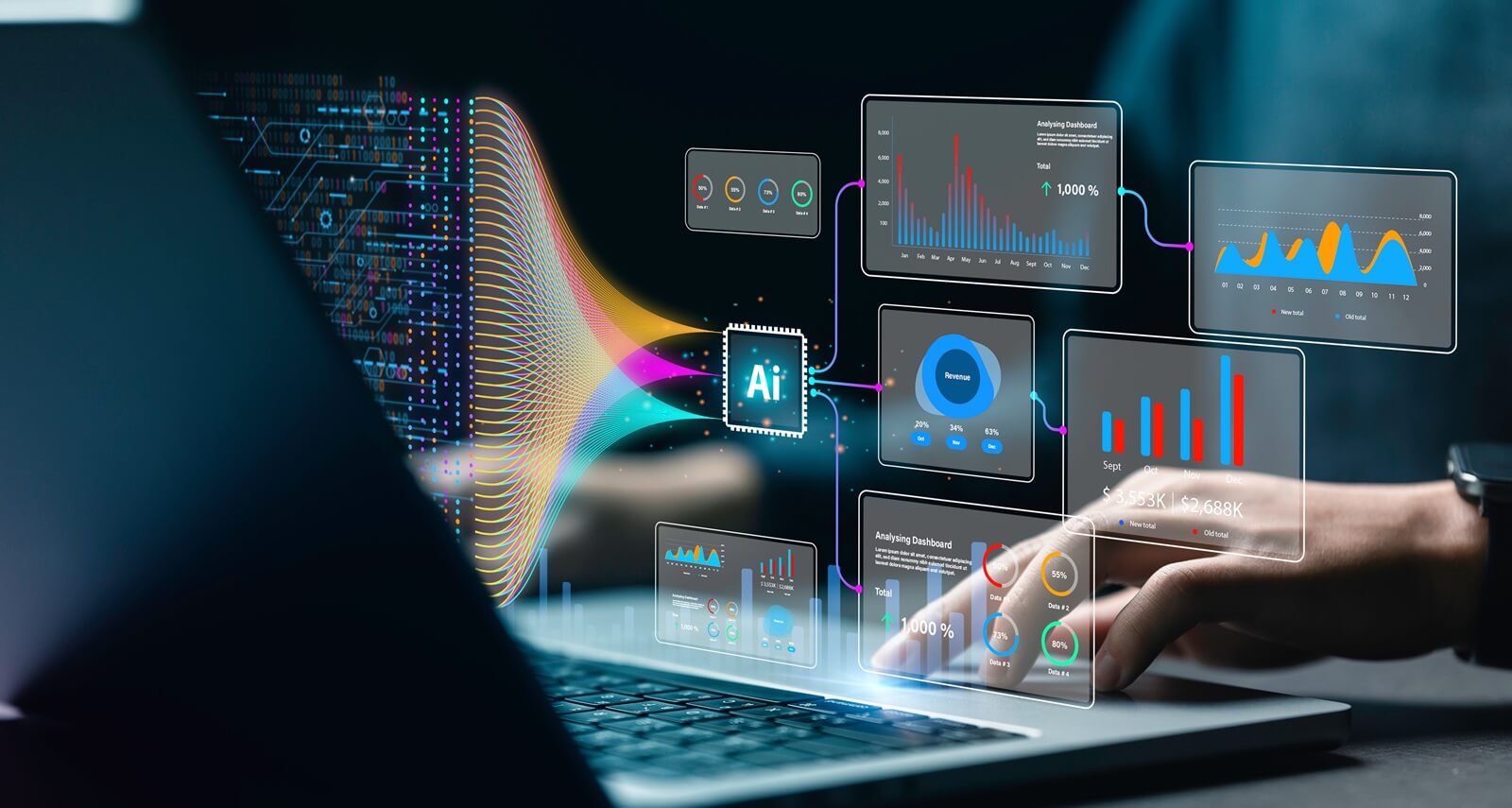data analysis science and big data with AI technology