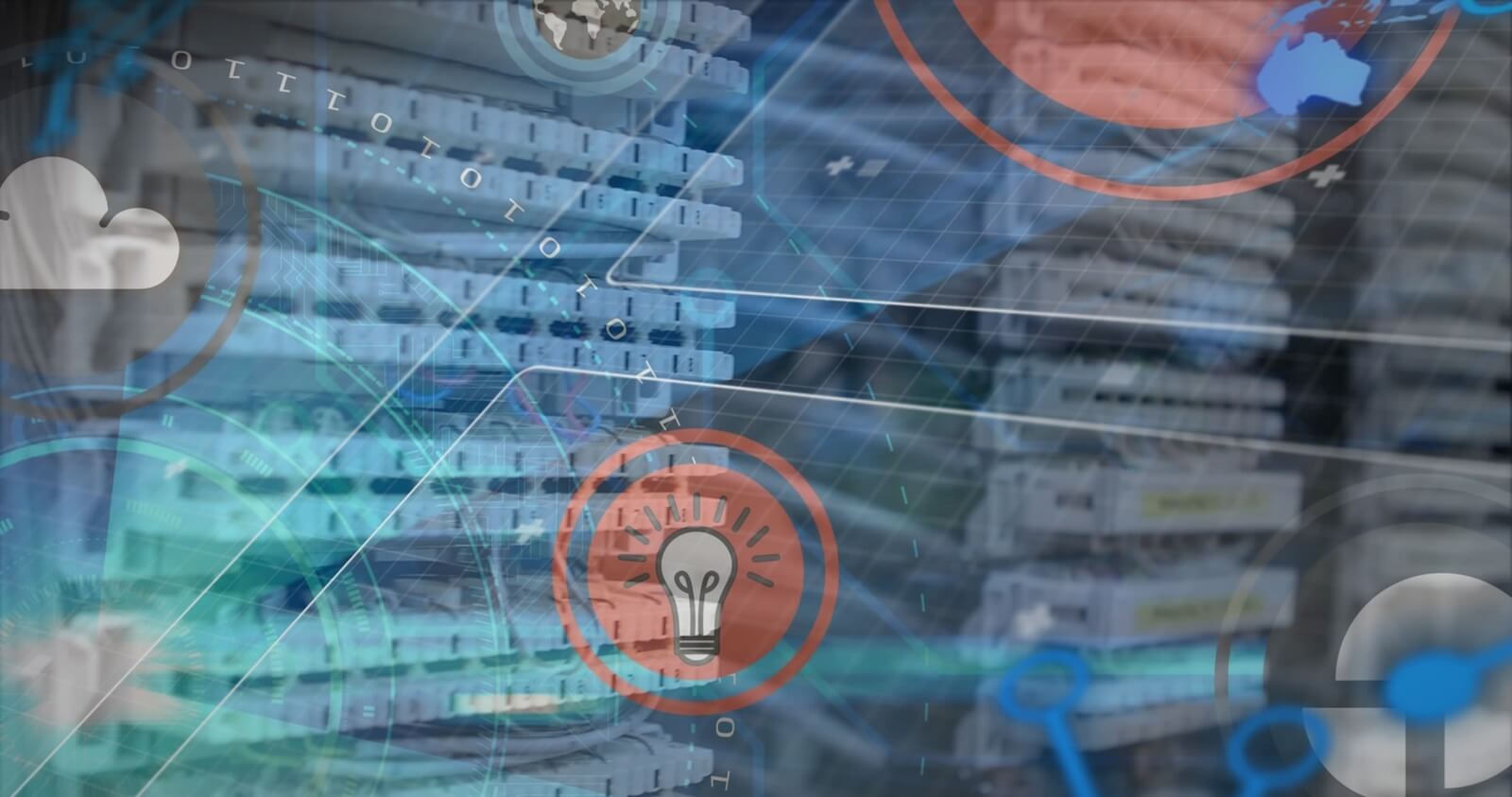 displaying network equipment with ethernet cables