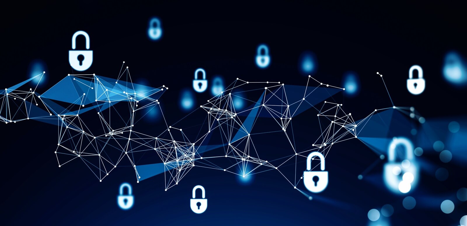 futuristic cyber security interface over blue background