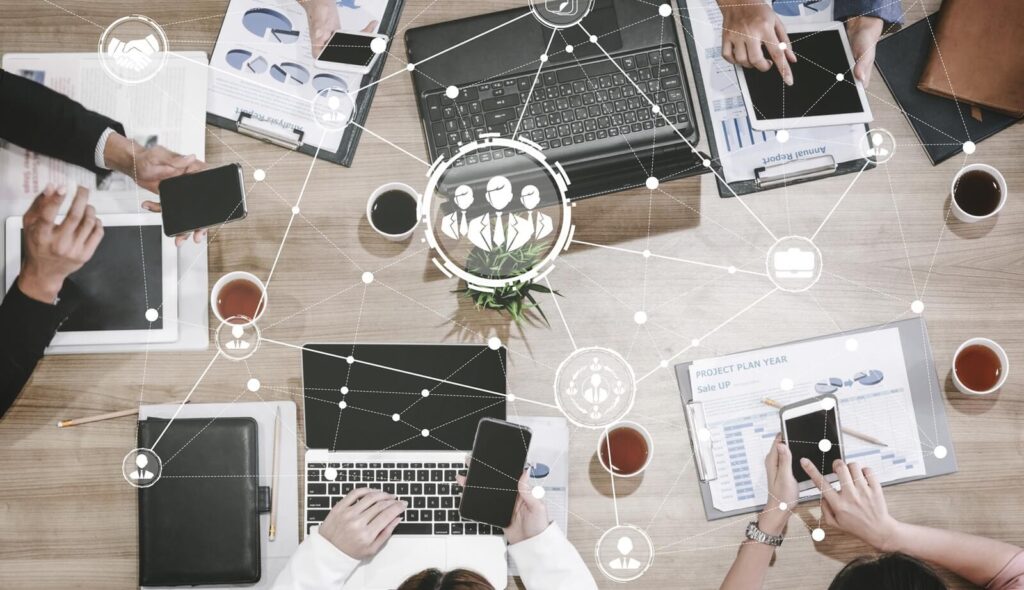 human resources recruitment and people networking concept