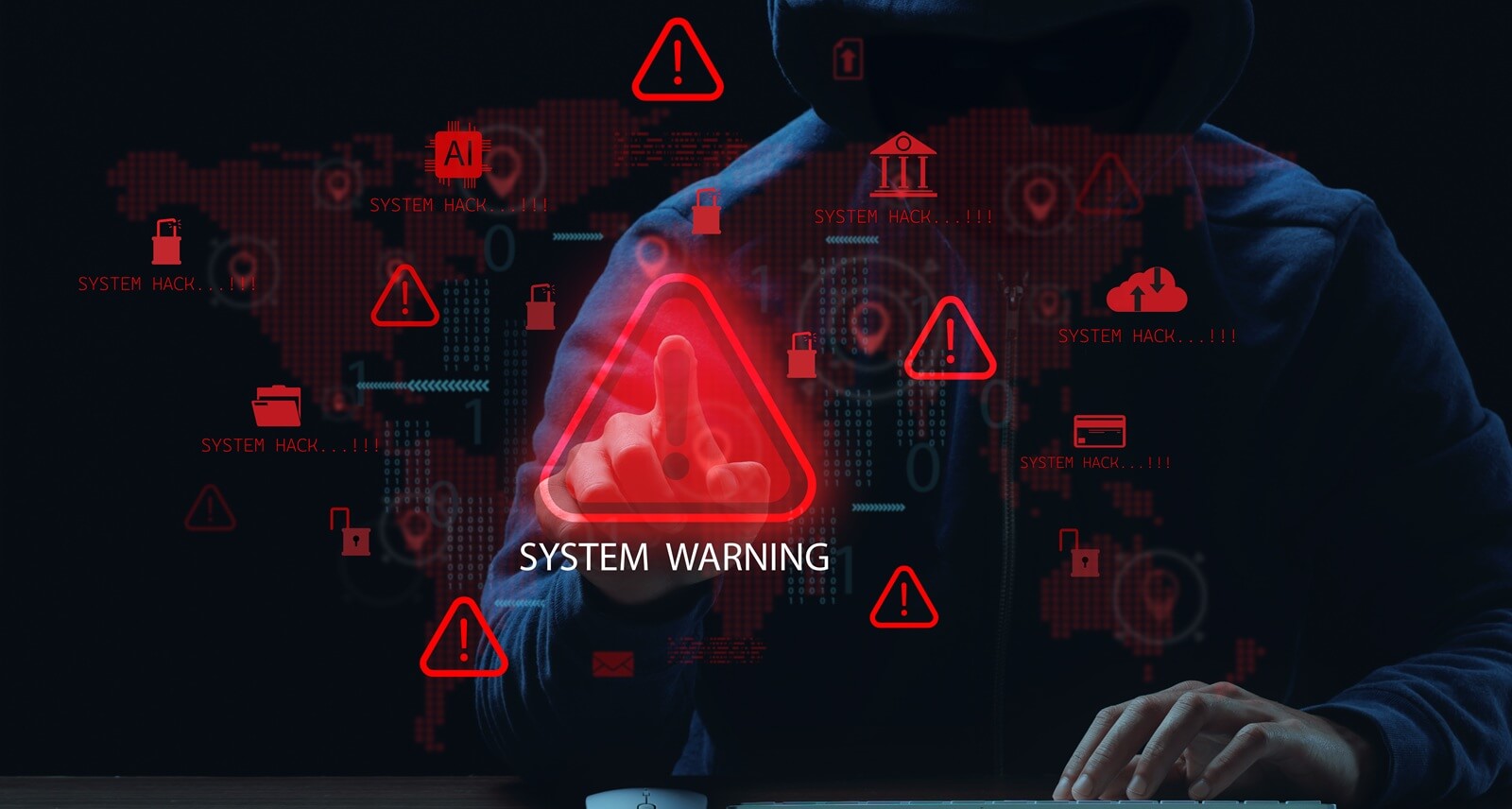 Cybersecurity and AI protection concept