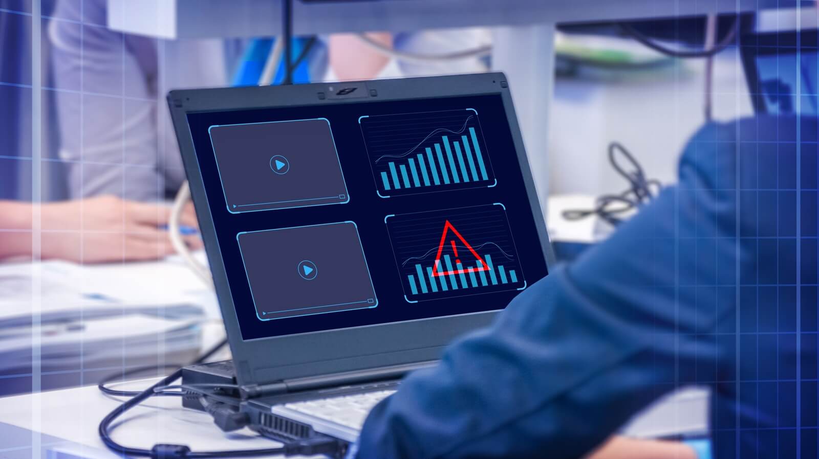 business profit growth chart with red error triangle