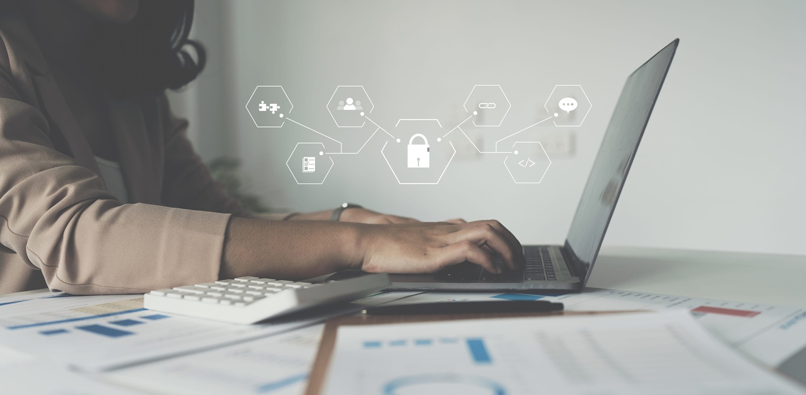 business woman audit the company financial results and budget