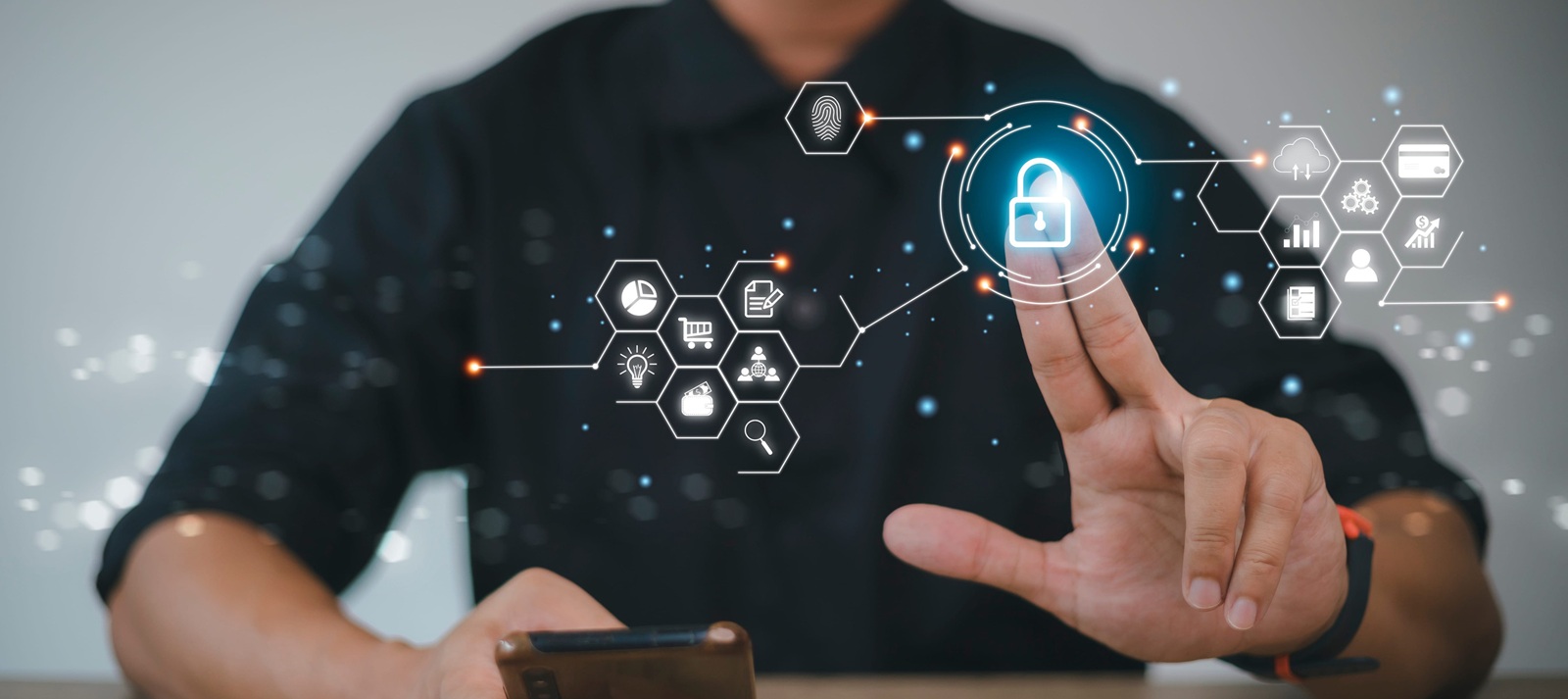 concept of cyber security, information security and encryption