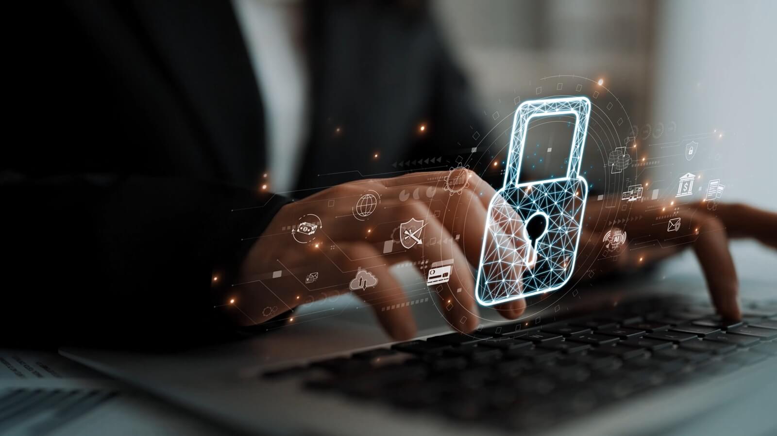 cybersecurity protection system showing password encryption