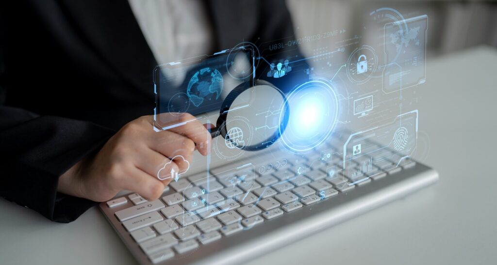 futuristic command center interface for managing a global technology platform