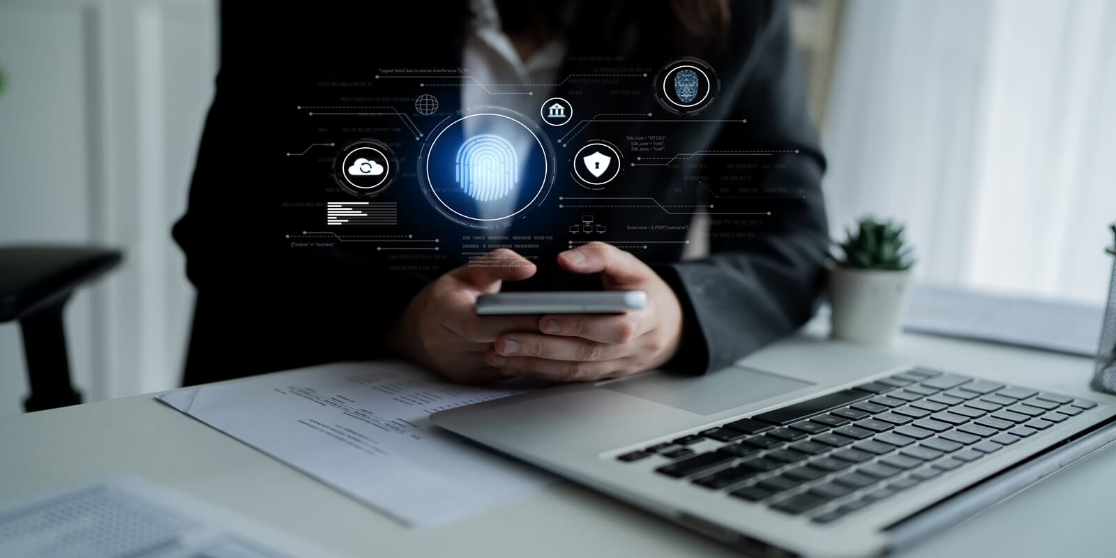 biometric identity system using fingerprint and facial recognition to secure cloud access