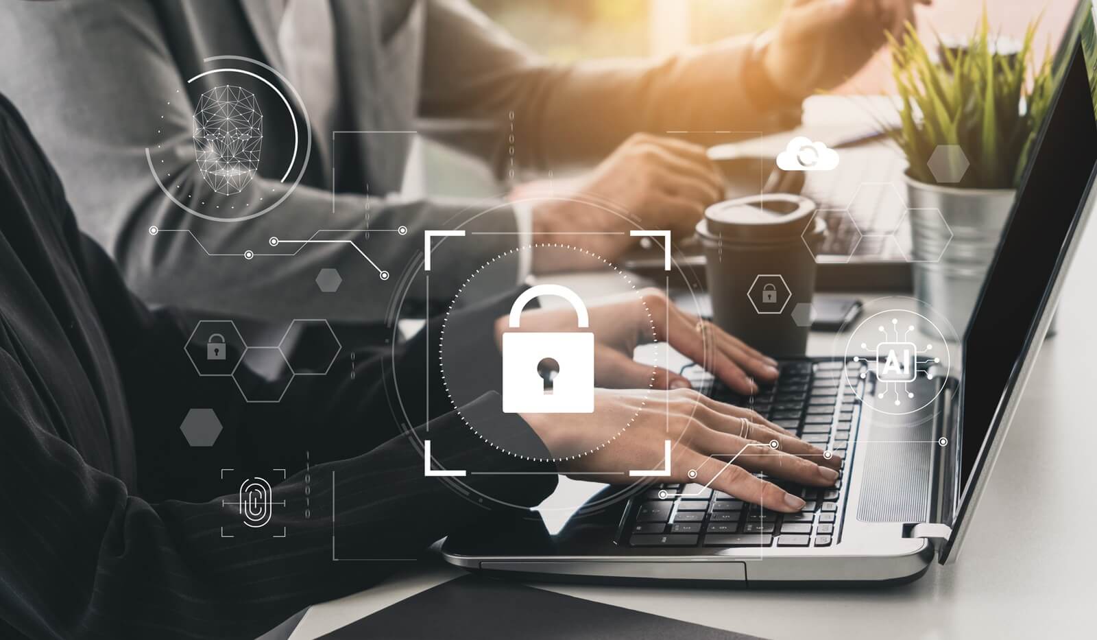 AI cyber security system using biometric authentication and privacy control